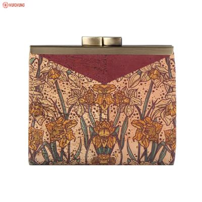 China Eco-Friendly Ladies Cross Body Bags Evening Clutch Purse Cork Fabric Clutch Bag for sale