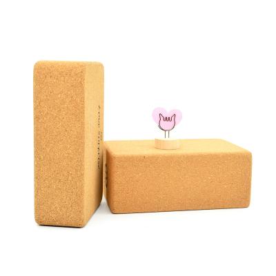 China Hot Yoga Logo Gym Fitness Sport Tool Customized Eco-Friendly Eco Non-Toxic Yoga Pilate Cork Yoga Block For Yoga Exercises for sale