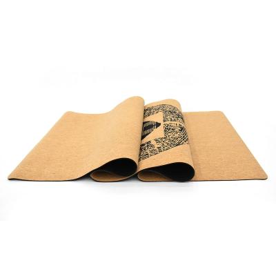 China 100% Natural Rubber and 100% Cork Premium Natural Cork Yoga Mat Custom Printing Non-Toxic High Quality China Fitness Non-Slip zu verkaufen