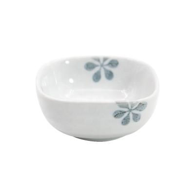 China Viable direct wholesale ceramic creative hand-painted pattern factory square sauce dish cherry blossoms, household side sauce dish for sale