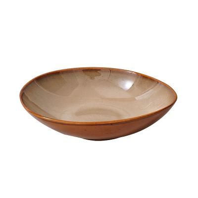 China Viable Factory Direct Wholesale Reaction Ceramic Dan Glaze Shaped Bowl, Household, Restaurant And Hotel Tableware for sale