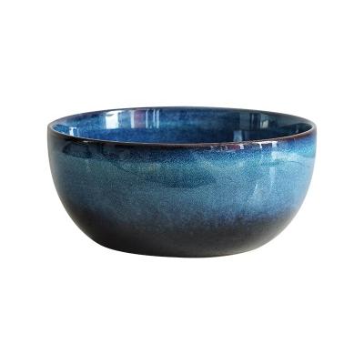 China Sustainable direct wholesale 9 inch glaze ceramic salad bowl dinnerware, soup bowl, household, restaurant and hotel tableware for sale