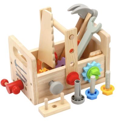 China Boy's MODEL Wooden Pretend Play House Creative TOY Repair Tool Basket Set Toy For Children for sale