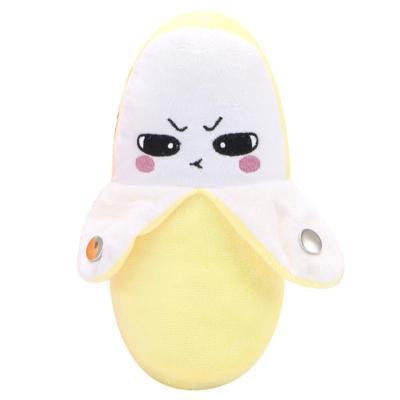 China New Design Game 3 Types Fruit Plush Toy Fruit Sensing Metronome Music Corporation Sounding Toy for sale