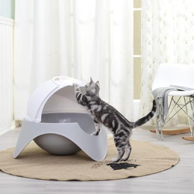 China 2022 Viable Cleaning Closed Plastic Trays Cat Litter Box Cat Toilet Box Cat Litter Pet Food Wholesale Products for sale