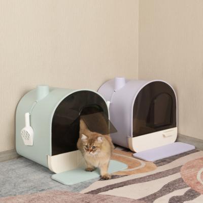 China 2022 Viable Cleaning Closed Plastic Trays Cat Litter Box Cat Toilet Box Cat Litter Pet Food Wholesale Products for sale