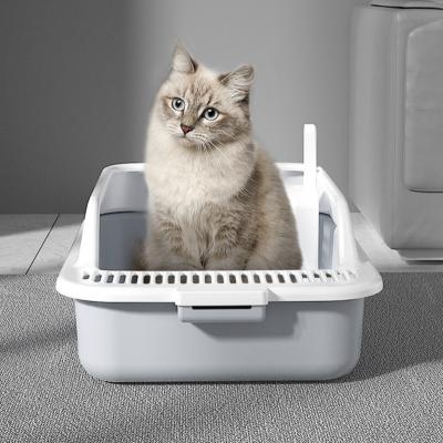 China 2022 Viable Cleaning Closed Plastic Trays Cat Litter Box Cat Toilet Box Cat Litter Pet Food Wholesale Products for sale