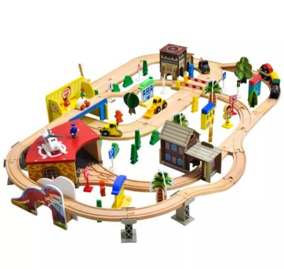 China Hot Selling 138pcs Train Track Toy Electric Racing Rail Car Children Track Train Toy Children's Hand-eye Ability Development LST-013 for sale