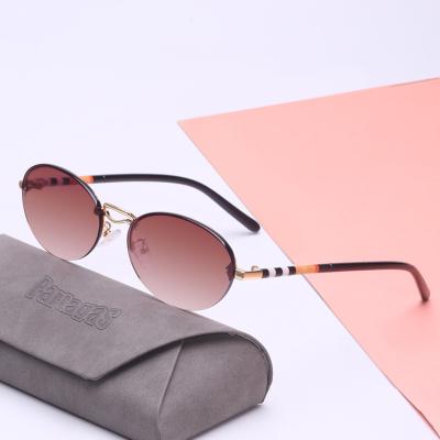 China Personality Frameless Lentes De Sol Mujer Vintage Sun Shades Sunglasses 2021 New Fashion Women Round Rimless Rimless Glass for sale