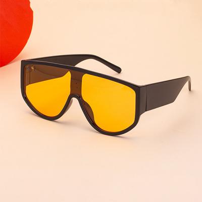 China Wholesale Fashion Luxury Oversized Sun Shade Shield Women Custom Big Oversize With Two Colors Frame Sun Glasses for sale