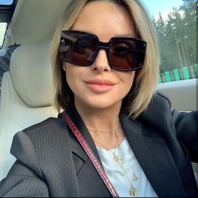 China 2022 Fashion Sunglasses Women's Square Big Fashion Famous Brands Luxury Designer Sunglasses Square Female Vintage High Quality Oversized New Arrivals for sale