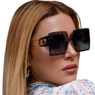 China Fashion Sunglasses 2021 Newest Fashion Big Frame Sun Glasses Vintage Sun Glasses Women Brand Sun Shades UV Glasses Ladies Oversized Luxury Square Glass for sale