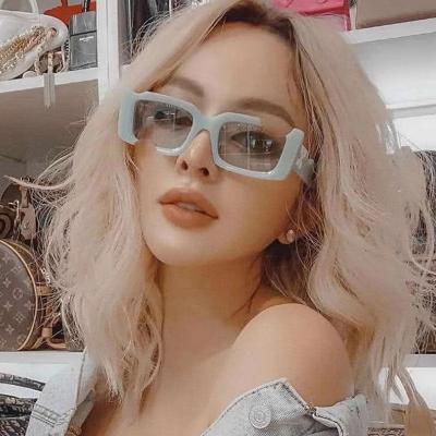 China Brands Small Square Sun Glasses Women Designer Sunglasses Lady Rectangular Anomaly Notch Rectangle Vintage 2021 Glasses New for sale