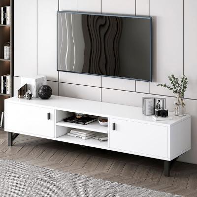 China Adjustable Modern Living Room Furniture White Wood TV Stands (Others) Designs for sale