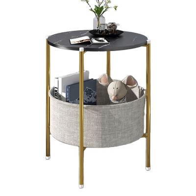 China (Other) Adjustable universal coffee table black marble top with gold legs for living room bedroom for sale