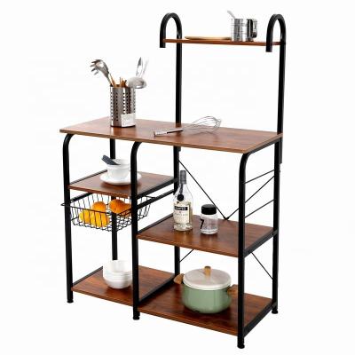 China Kitchen Baker Rack Utility Storage Shelf Microwave Stand 4-Tier+3-Tier Sustainable Shelf For Spice Rack Organizer Workstation for sale