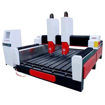 China Building Material Shops Double Heads 3 Axis CNC Router 4 Axis 1325 3d Stone Carving Granite Cutter Engraving Machine Marble Price for sale