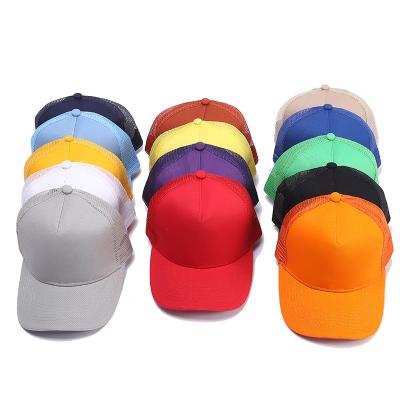 China COMMON Custom Mesh Half Hat Trucker Hat 13 Color Trucker Logo Embroidery Logo Embroidery Summer Adjustable Baseball Cap for sale