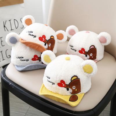 China Cute Peaked Hat 1-2Y Baseball Cap Toddler Plush Children Kids Lamb Hat Girls Wholesale High Quality Wool for sale