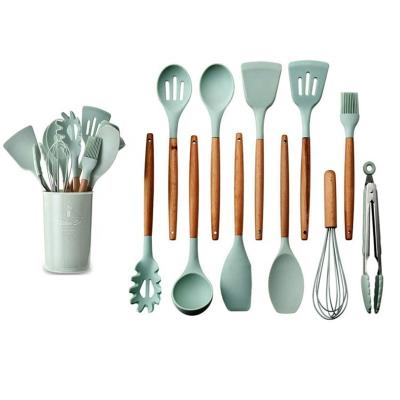 China Viable Top Selling 11pcs Food Grade Silicone Cookware Heat Resistant Utensils Set for sale