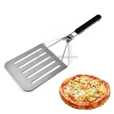 China Sustainable Hot Selling Amazon Baking Tools Foldable Stainless Steel Pizza Shovel PP Handle Pizza Peel Shovel for sale