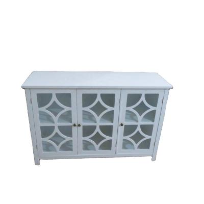 China Modern Acrylic Glass Door Three Tiers Cabinet Metal Legs for sale