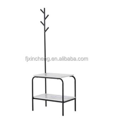 China Modern Metal Frame Corner Bedroom Bathroom Shelving Two Tiers Table Rack Towel Rails for sale