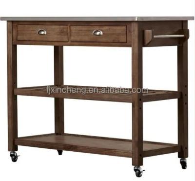 China PANEL Square Good Selling Home Wooden Shelf Organizer Storage Cart Kitchen Mobile Rolling Cart 2022 for sale