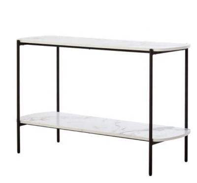 China 2022 Modern Square Console Table Side Table PB With Metal Frame Two Tiers For Kitchen Restaurant for sale