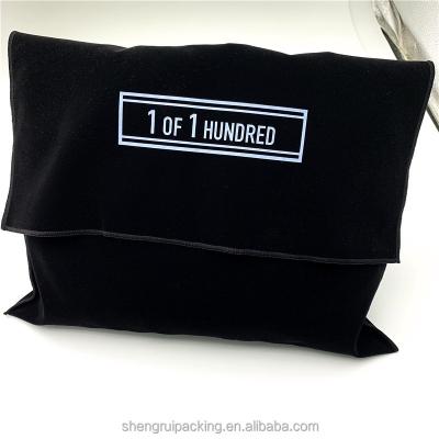 China Recyclable Custom Black Velvet Envelope Dust Bag For Handbags, Velvet Envelope Garment Bags for sale