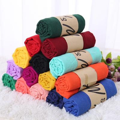 China Wholesale Custom Cotton Plain Cotton Hijab Scarf Soft Muslim Scarves for sale