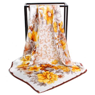 China Square Factory Custom Digital Print Square Hijab Lady Pure Silk Scarves for sale