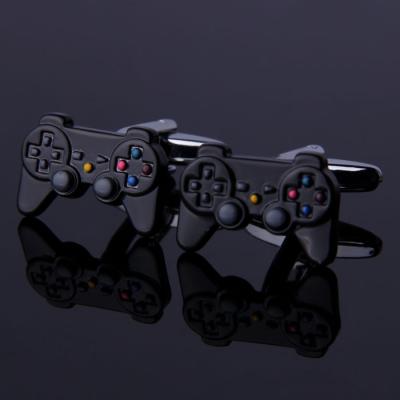 China For Mens Cheap Luxury Fancy Soft Enamel Mens Shirts Or Promotions Gifts Fashion Black Gamepad Cufflink for sale