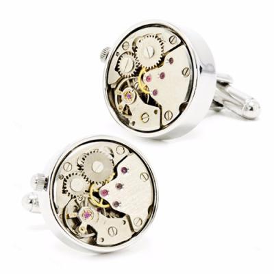 China For Men Promotions Shirts or Gifts Wholesale Newest Stainless Steel Fashion Watch Movement Cufflinks for sale