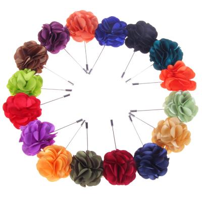 China Custom Made Europe China High Level Fabric Flower Lapel Pins for sale