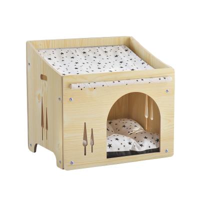 China Wholesale Luxury Hot Sale Cat Nest Detachable Wood Kennel Breathable for sale