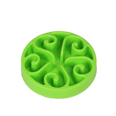 China Sustainable Luxury Wholesale Plastic Round Slow Feeding Pet Cat Dog Bowl for sale