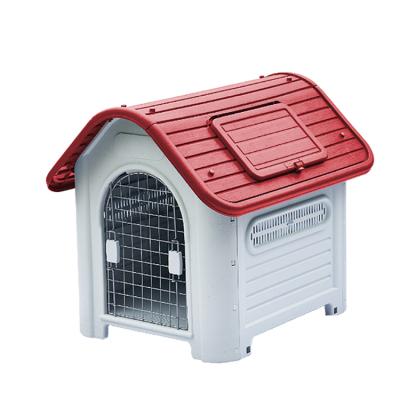 China Large Breathable Plastic Outdoor Plastic Heated Dog Kennel Dog Bed Kennel Roof Skylight Window Kennel for sale