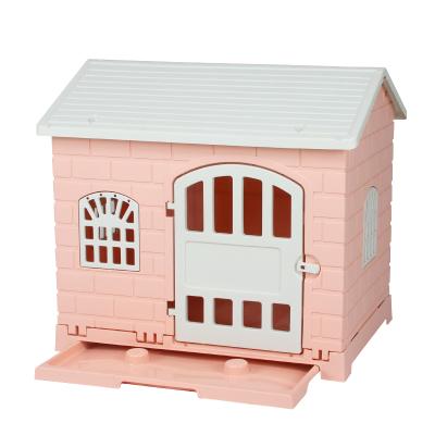 China Breathable Medium Kennel For Sale Cheap Plastic Indoor Outdoor Dog Kennel With Toilet for sale