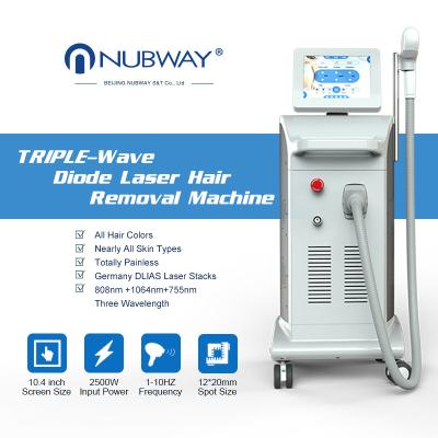 China CE ISO approved all skin color available painless hair removal machine 755nm 808nm 1064nm diode laser for sale