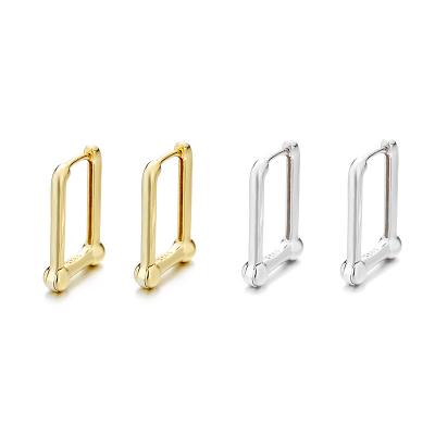 China Simple industrial temperament earrings Japan and Korea S925 Sterling Silver CLASSIC geometric U-shaped earring design for sale