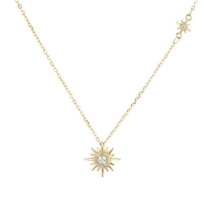 China Fashionable Korean Version 925 Sterling Silver Zircon Star Necklace Fashion Designs Simple Inlaid Simple Wholesale for sale