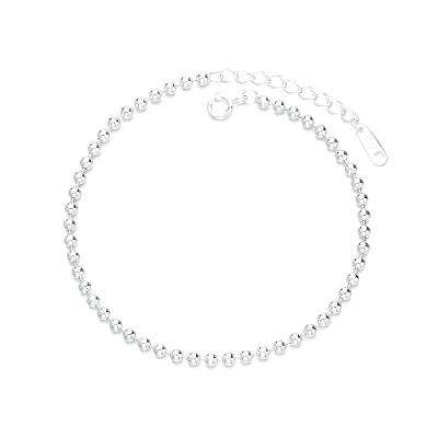 China Soft version S925 Sterling Silver personalized jewelry bead bracelet Korean cute fashion small round smooth fresh silver jewelry for sale