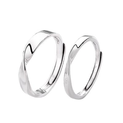 China The CLASSIC 925 Sterling Silver Mobius Ring Men and Women Couple Ring Simple Plain Circle Couple Ring Manufacturer Wholesale for sale