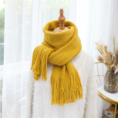 China Korean Winter Couples Color Matching Long Thicken Women Knitting Scarf Custom for sale