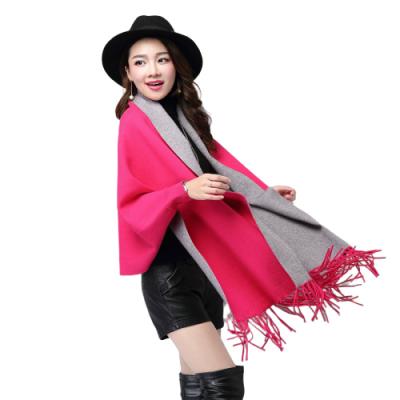 China Winter Thick /Duplex Knitted Causal Loose Tassel /Cardigan /Long Thick Winter Causal Loose Tassel Knitted Duplex Cardigan Women Pashmina Cashmere Long Chunky Scarf Shawl for sale