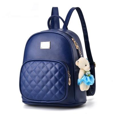 China Custom Wholesale Fashion Anti-theft Logo Mini Cute Black PU Leather Backpack For Women for sale