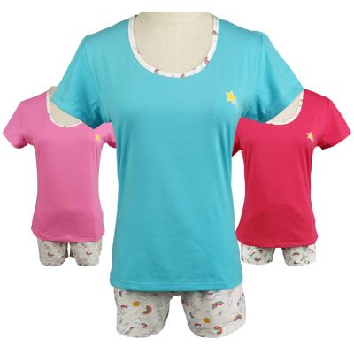 China 2020 QUICK DRY New Product Homme T-shirt Popular High Quality Young Girl Cute Cute Little Star Printed Home Wear Pajamas Set for sale