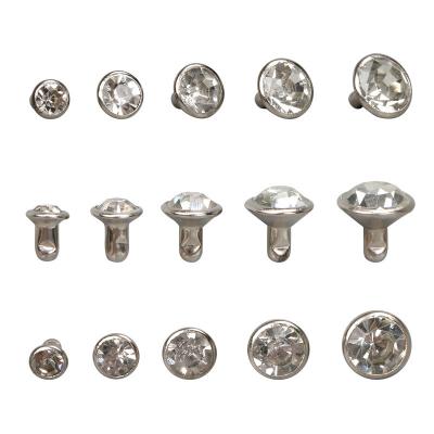 China Customized Main Rivet Nickel Free Diamond Cap Luxury Rhinestone Metal Rivets for sale