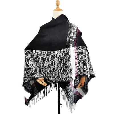 China Winter Lightweight Shawl Women's New Style Ethnic Elegant Warm Ethnic Style Woven Cape Dual Function Scarf Hijab for sale